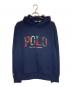 POLO RALPH LAUREN（ポロ・ラルフローレン）の古着「チェックロゴ裏起毛プルパーカー」｜ネイビー