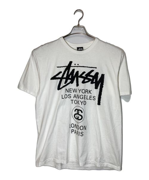 stussy（ステューシー）stussy (ステューシー) プリントTシャツ ホワイト サイズ:Lの古着・服飾アイテム