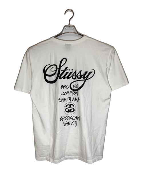 stussy（ステューシー）stussy (ステューシー) プリントTシャツ ホワイト サイズ:Lの古着・服飾アイテム