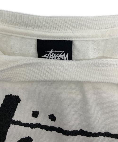 stussy（ステューシー）stussy (ステューシー) プリントTシャツ ホワイト サイズ:Lの古着・服飾アイテム