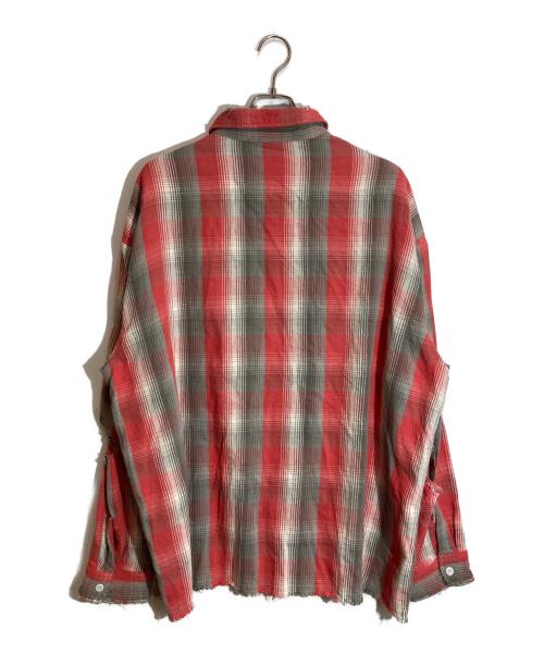 SAINT MICHAEL（セントマイケル）SAINT MICHAEL (セントマイケル) SHERMER ACADEMY (シャーマーアカデミー) SA FRANNEL SHIRT CHECK / RED レッド×グレー サイズ:XLの古着・服飾アイテム