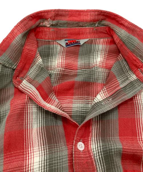 SAINT MICHAEL（セントマイケル）SAINT MICHAEL (セントマイケル) SHERMER ACADEMY (シャーマーアカデミー) SA FRANNEL SHIRT CHECK / RED レッド×グレー サイズ:XLの古着・服飾アイテム