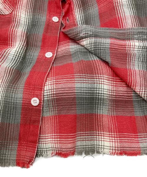 SAINT MICHAEL（セントマイケル）SAINT MICHAEL (セントマイケル) SHERMER ACADEMY (シャーマーアカデミー) SA FRANNEL SHIRT CHECK / RED レッド×グレー サイズ:XLの古着・服飾アイテム