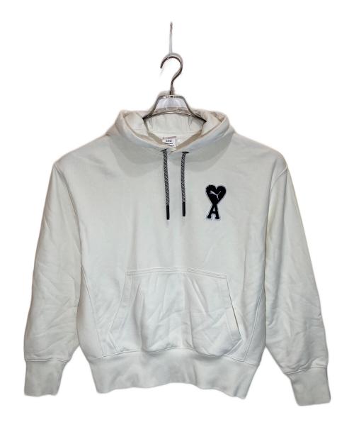 AMI Alexandre Mattiussi（アミアレクサンドルマテュッシ）AMI Alexandre Mattiussi (アミアレクサンドルマテュッシ) PUMA (プーマ) ロゴ刺繍パーカー ベージュ サイズ:Ⅿの古着・服飾アイテム