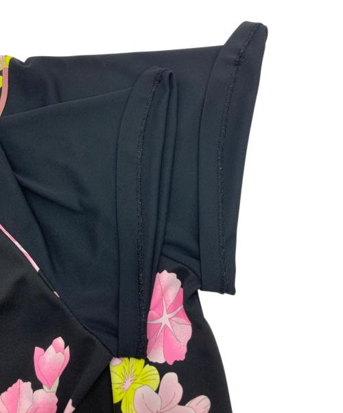 LEONARD SPORT（レオナール スポーツ）LEONARD SPORT (レオナール スポーツ) 花柄半袖ワンピース ブラック サイズ:40の古着・服飾アイテム