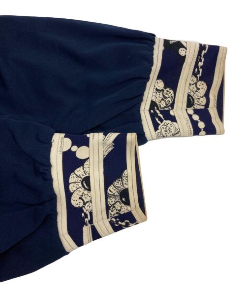 LEONARD PARIS（レオナール パリ）LEONARD PARIS (レオナール パリ) スカーフ柄ワンピース ネイビー サイズ:SIZE 9ARの古着・服飾アイテム