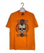 HARLEY-DAVIDSONハーレーダビッドソン）の古着「プリントTシャツ」｜オレンジ