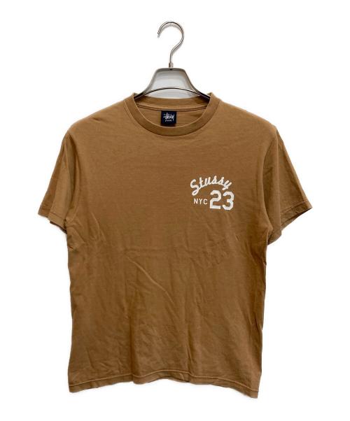 stussy（ステューシー）stussy (ステューシー) プリントTシャツ ブラウン サイズ:Sの古着・服飾アイテム