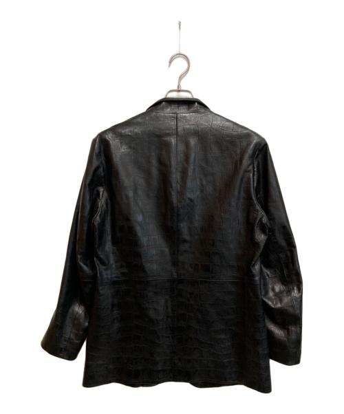 LANVIN COLLECTION（ランバンコレクション）LANVIN COLLECTION (ランバンコレクション) クロコ型押しラムスキン テーラードジャケット ブラック サイズ:SIZE 50の古着・服飾アイテム