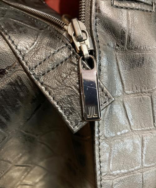LANVIN COLLECTION（ランバンコレクション）LANVIN COLLECTION (ランバンコレクション) クロコ型押しラムスキン テーラードジャケット ブラック サイズ:SIZE 50の古着・服飾アイテム