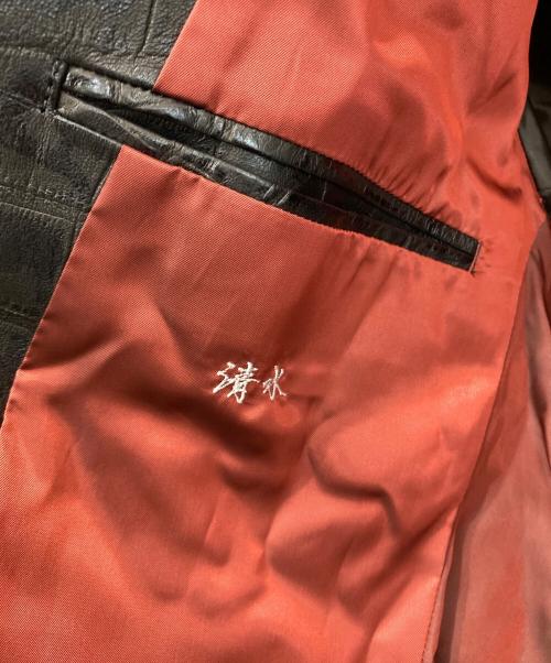 LANVIN COLLECTION（ランバンコレクション）LANVIN COLLECTION (ランバンコレクション) クロコ型押しラムスキン テーラードジャケット ブラック サイズ:SIZE 50の古着・服飾アイテム