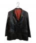LANVIN COLLECTION（ランバンコレクション）の古着「クロコ型押しラムスキン テーラードジャケット」｜ブラック
