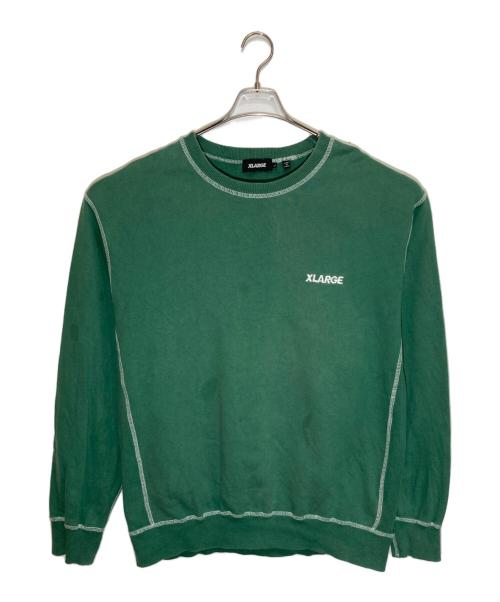 X-LARGE（エクストララージ）X-LARGE (エクストララージ) STITCH CREWNECK SWEAT グリーン サイズ:Lの古着・服飾アイテム