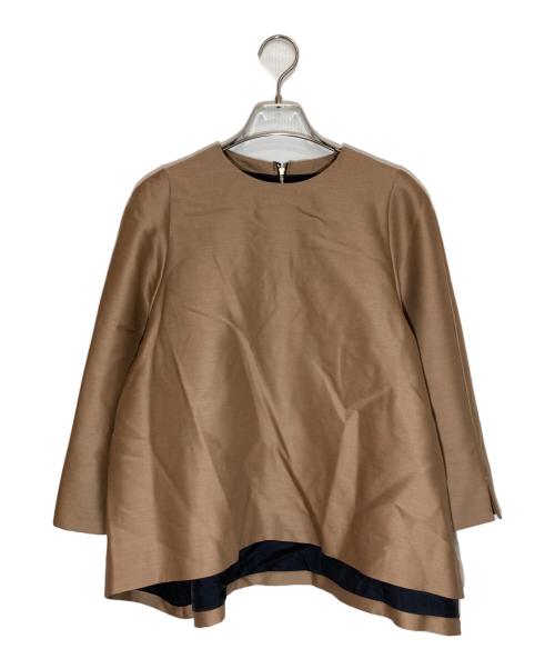 robelite&Co（ローベリテアンドシーオー）robelite&Co (ローベリテアンドシーオー) シルクブレンドブラウス ブラウン サイズ:size38の古着・服飾アイテム