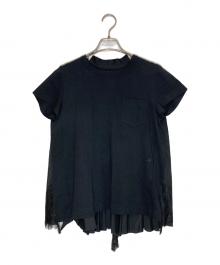 sacai（サカイ）の古着「バックレースプリーツカットソー」｜ブラック