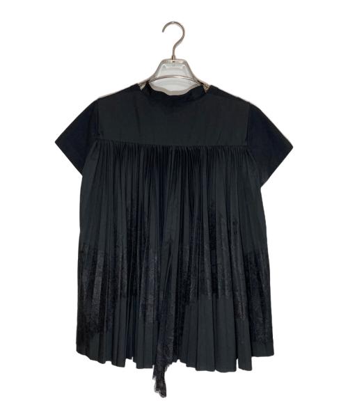 sacai（サカイ）sacai (サカイ) バックレースプリーツカットソー ブラック サイズ:2の古着・服飾アイテム