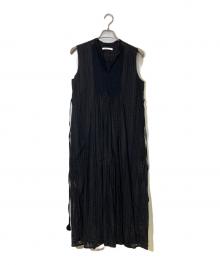 ne quittez pas（ヌキテパ）の古着「Stripe Cutwork Embroidery Sleeveless Dress」｜ブラック
