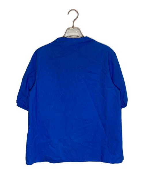 BALLSEY（ボールジィ）BALLSEY (ボールジィ) プロセスドコットン スカーフタイブラウス ブルー サイズ:36の古着・服飾アイテム