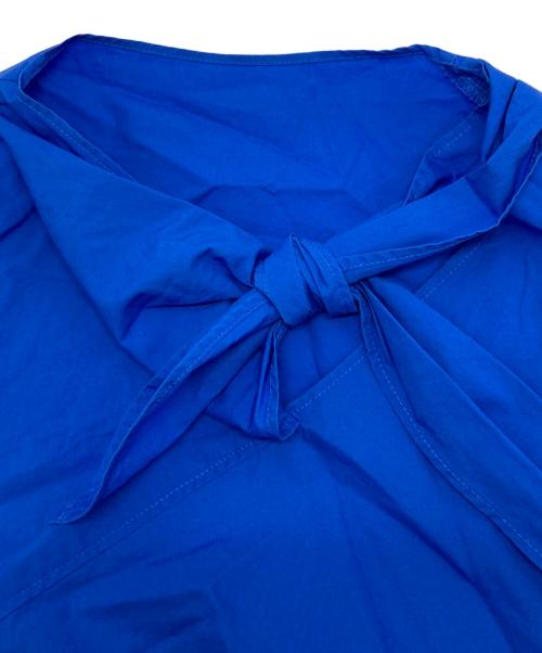 BALLSEY（ボールジィ）BALLSEY (ボールジィ) プロセスドコットン スカーフタイブラウス ブルー サイズ:36の古着・服飾アイテム