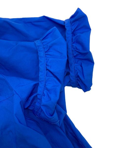 BALLSEY（ボールジィ）BALLSEY (ボールジィ) プロセスドコットン スカーフタイブラウス ブルー サイズ:36の古着・服飾アイテム