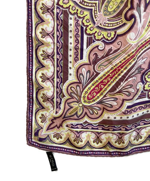ETRO（エトロ）ETRO (エトロ) シルクペイズリースカーフ パープルの古着・服飾アイテム