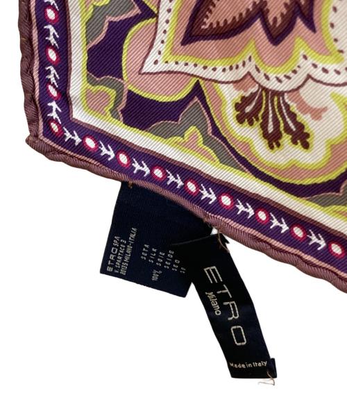 ETRO（エトロ）ETRO (エトロ) シルクペイズリースカーフ パープルの古着・服飾アイテム