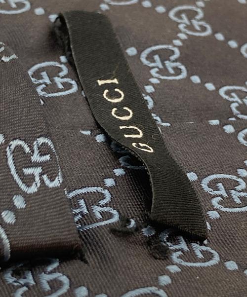 GUCCI（グッチ）GUCCI (グッチ) GG柄シルクネクタイ ブラック×ブルー サイズ:-の古着・服飾アイテム
