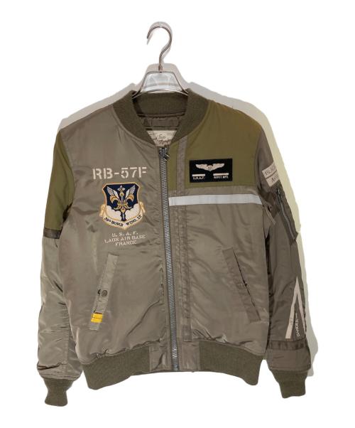 AVIREX（アヴィレックス）AVIREX (アヴィレックス) MA-1 BLACK KNIGHTS カーキ サイズ:SIZE Lの古着・服飾アイテム