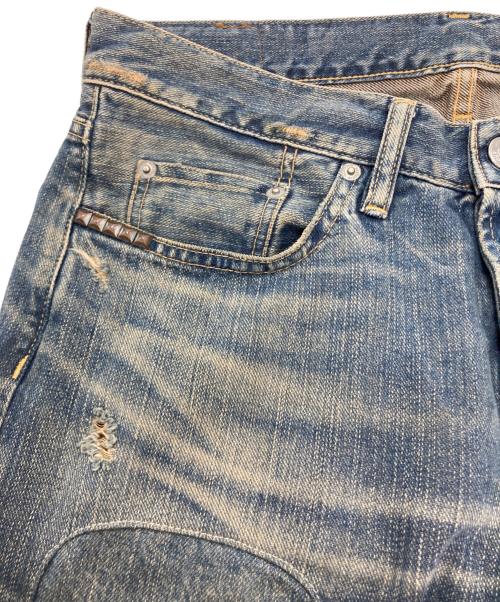 Hysteric Glamour（ヒステリックグラマー）Hysteric Glamour (ヒステリックグラマー) リペア/ダメージ加工スタッズデニムパンツ インディゴ サイズ:32の古着・服飾アイテム