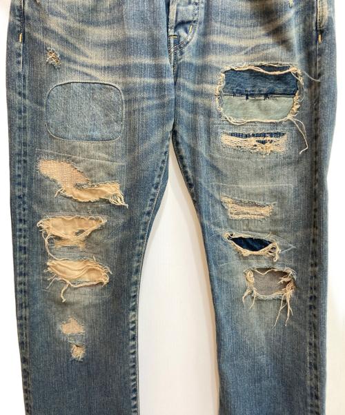 Hysteric Glamour（ヒステリックグラマー）Hysteric Glamour (ヒステリックグラマー) リペア/ダメージ加工スタッズデニムパンツ インディゴ サイズ:32の古着・服飾アイテム