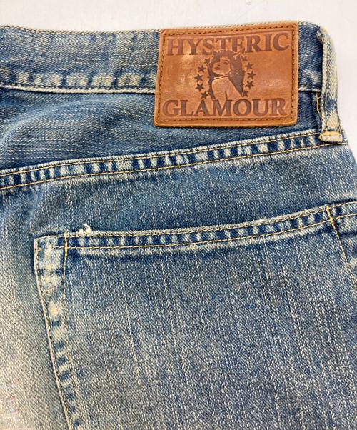 Hysteric Glamour（ヒステリックグラマー）Hysteric Glamour (ヒステリックグラマー) リペア/ダメージ加工スタッズデニムパンツ インディゴ サイズ:32の古着・服飾アイテム