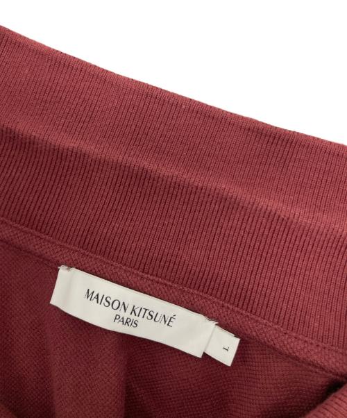 maison kitsune（メゾンキツネ）MAISON KITSUNE (メゾンキツネ) フォックスヘッドパッチポロシャツ ボルドー サイズ:Lの古着・服飾アイテム
