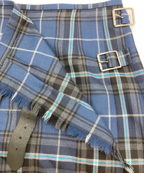 O'NEIL OF DUBLIN（オニールオブダブリン）O'NEIL OF DUBLIN (オニールオブダブリン) チェック柄ウールラップスカート ネイビー×ブルー サイズ:SIZE US10の古着・服飾アイテム