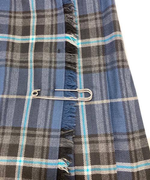 O'NEIL OF DUBLIN（オニールオブダブリン）O'NEIL OF DUBLIN (オニールオブダブリン) チェック柄ウールラップスカート ネイビー×ブルー サイズ:SIZE US10の古着・服飾アイテム