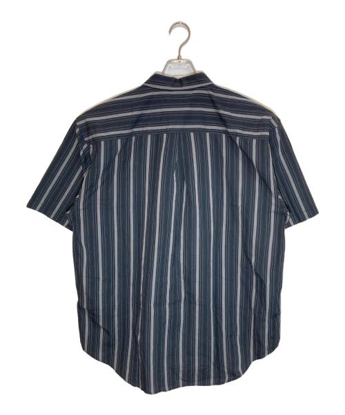 stussy（ステューシー）stussy (ステューシー) BOXY SS SHIRT STRIPE ブラック×グレー サイズ:Lの古着・服飾アイテム
