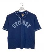 stussyステューシー）の古着「ARCH BASEBALL JERSEY」｜ネイビー