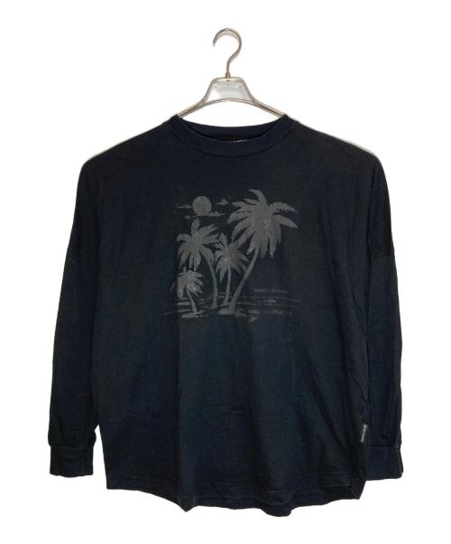 Palm Angels（パーム エンジェルス）Palm Angels (パーム エンジェルス) TEAM WANG (チームワン) ロングスリーブカットソー ブラック サイズ:Lの古着・服飾アイテム