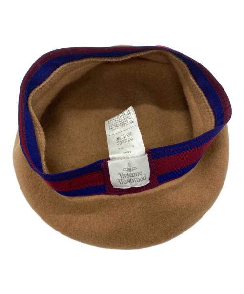 Vivienne Westwood（ヴィヴィアンウエストウッド）Vivienne Westwood (ヴィヴィアンウエストウッド) オーブ刺繍ウールベレー帽 ブラウンの古着・服飾アイテム