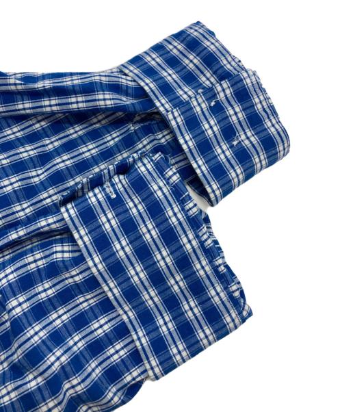 BEAMS PLUS（ビームスプラス）BEAMS PLUS (ビームスプラス) マドラス ープンカラーシャツ ブルー サイズ:Lの古着・服飾アイテム
