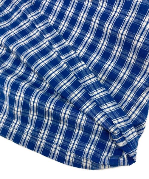 BEAMS PLUS（ビームスプラス）BEAMS PLUS (ビームスプラス) マドラス ープンカラーシャツ ブルー サイズ:Lの古着・服飾アイテム