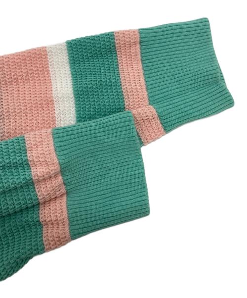 BEAMS PLUS（ビームスプラス）BEAMS PLUS (ビームスプラス) Crew Light Multi Stripe ピンク×グリーン サイズ:XLの古着・服飾アイテム