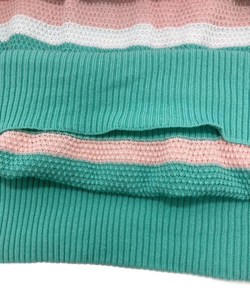 BEAMS PLUS（ビームスプラス）BEAMS PLUS (ビームスプラス) Crew Light Multi Stripe ピンク×グリーン サイズ:XLの古着・服飾アイテム