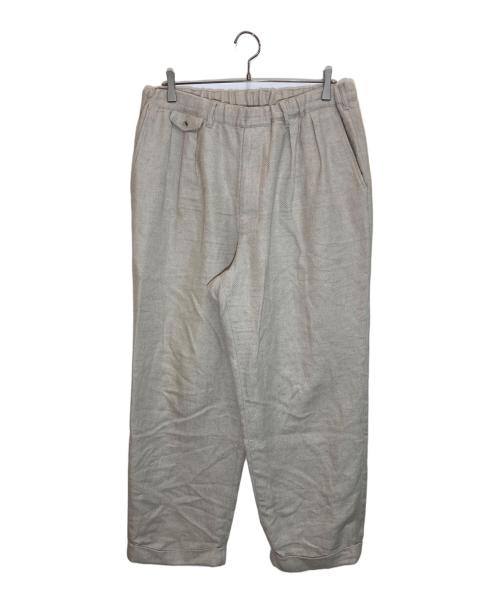 BEAMS PLUS（ビームスプラス）BEAMS PLUS (ビームスプラス) 2 Pleats Relax Trousers COTTON Linen ベージュ サイズ:Lの古着・服飾アイテム
