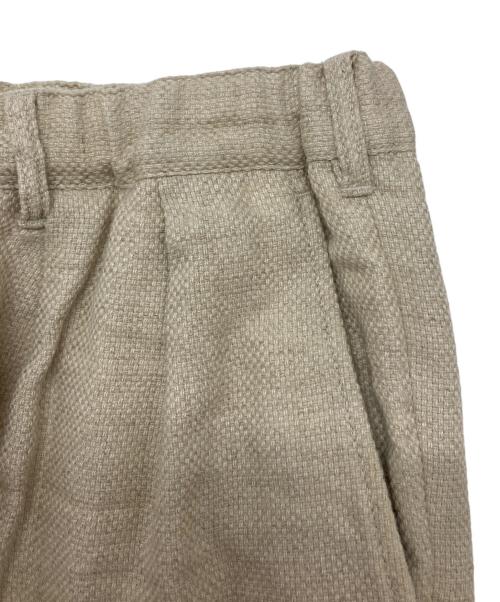 BEAMS PLUS（ビームスプラス）BEAMS PLUS (ビームスプラス) 2 Pleats Relax Trousers COTTON Linen ベージュ サイズ:Lの古着・服飾アイテム