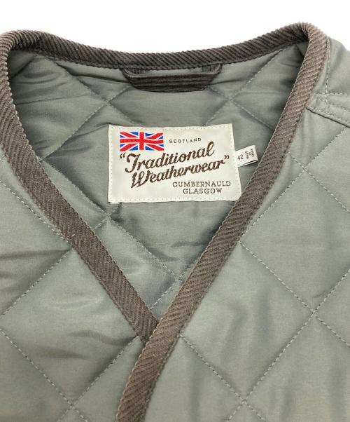 Traditional Weatherwear（トラディショナルウェザーウェア）Traditional Weatherwear (トラディショナルウェザーウェア) キルティングベスト カーキ サイズ:SIZE 42の古着・服飾アイテム