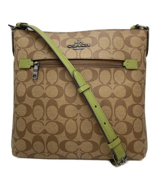 COACH（コーチ）COACH (コーチ) ショルダーバッグ ベージュ×グリーン サイズ:-の古着・服飾アイテム