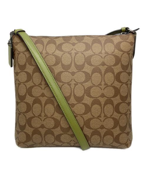 COACH（コーチ）COACH (コーチ) ショルダーバッグ ベージュ×グリーン サイズ:-の古着・服飾アイテム