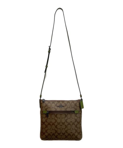 COACH（コーチ）COACH (コーチ) ショルダーバッグ ベージュ×グリーン サイズ:-の古着・服飾アイテム