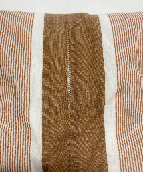ne quittez pas（ヌキテパ）ne quittez pas (ヌキテパ) Cotton Stripe V Neck Dress ブラウン サイズ:Ⅿの古着・服飾アイテム