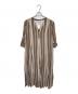 ne quittez pas（ヌキテパ）の古着「Cotton Stripe V Neck Dress」｜ブラウン